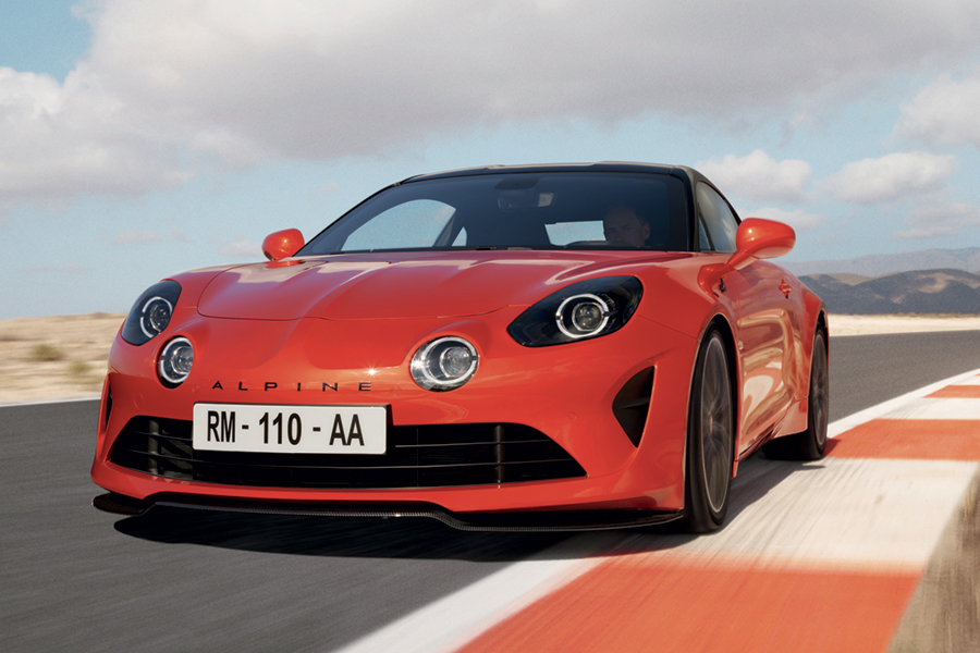 Alpine A110 S on road and track