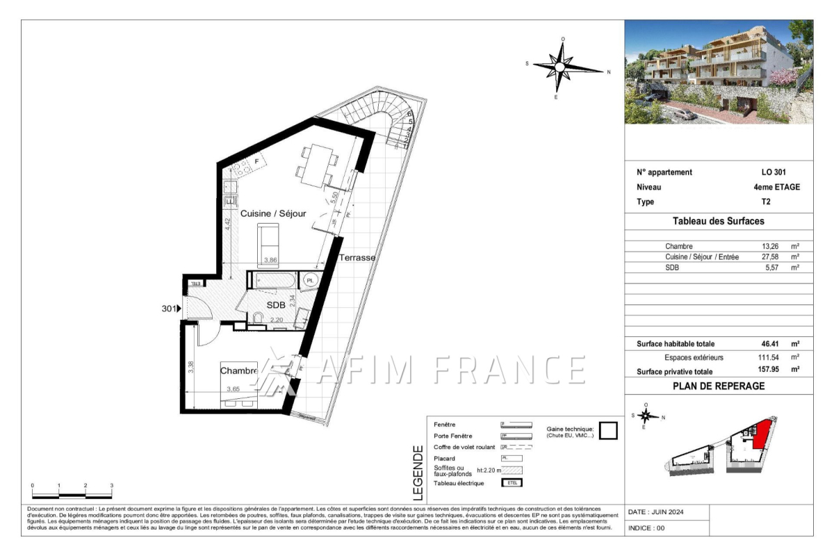 Appartement de luxe à vendre à Beausoleil, 545 000 €, Photo 2