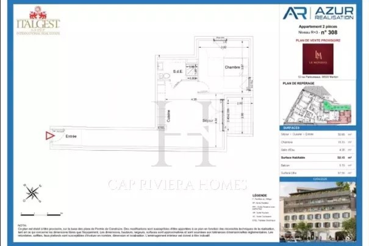 Appartement de luxe à vendre à Menton, 395 000 €, Photo 1