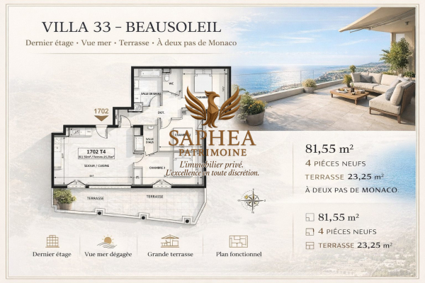 Appartement de luxe à vendre à Beausoleil, 899 000 €, Photo 1