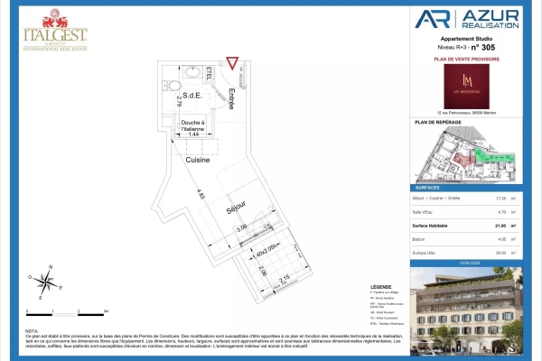Luxury Apartment for sale in Menton, 200 000 €, Photo 1