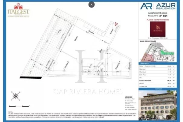 Appartement de luxe à vendre à Menton, 640 000 €, Photo 1