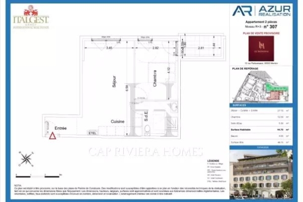 Appartement de luxe à vendre à Menton, 370 000 €, Photo 1
