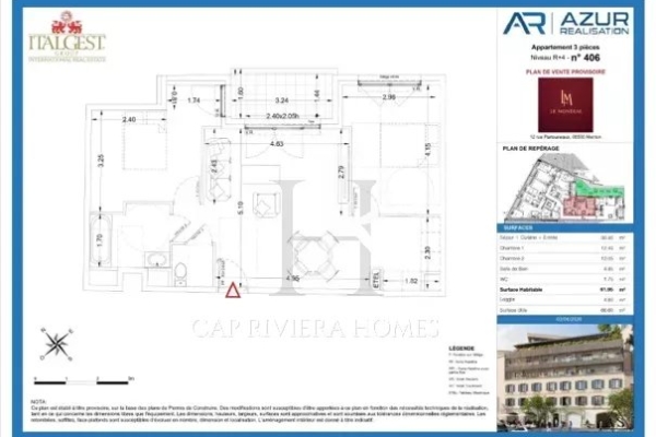 Appartement de luxe à vendre à Menton, 515 000 €, Photo 1