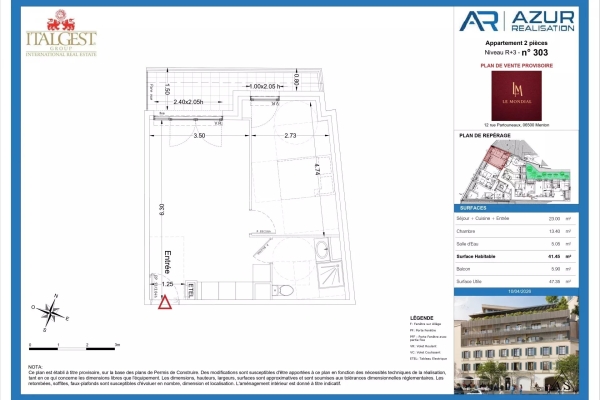 Appartement de luxe à vendre à Menton, 350 000 €, Photo 1