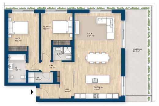 Appartement de luxe à vendre à Canidelo, 530 000 €, Photo 2